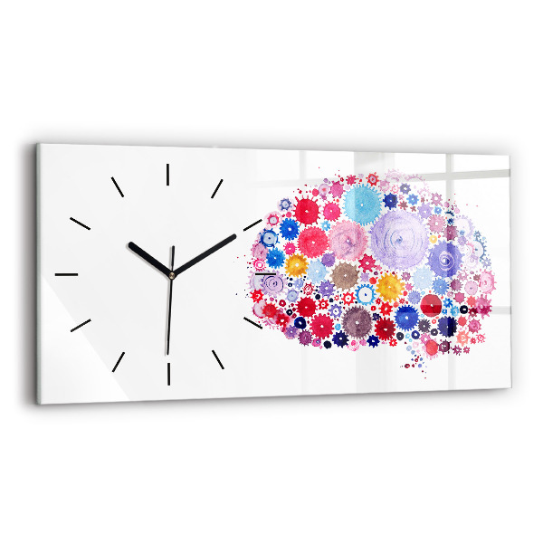 Glass wall clock rectangular Colorful Abstract Illustration