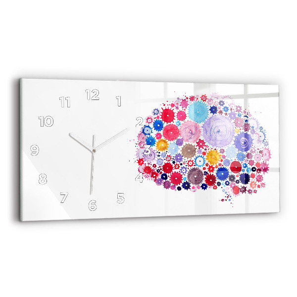 Glass wall clock rectangular Colorful Abstract Illustration