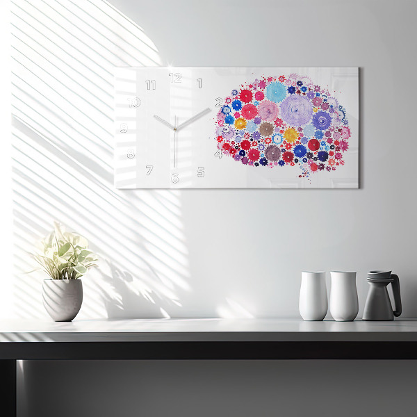 Glass wall clock rectangular Colorful Abstract Illustration