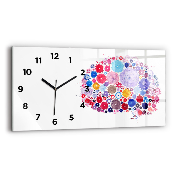 Glass wall clock rectangular Colorful Abstract Illustration