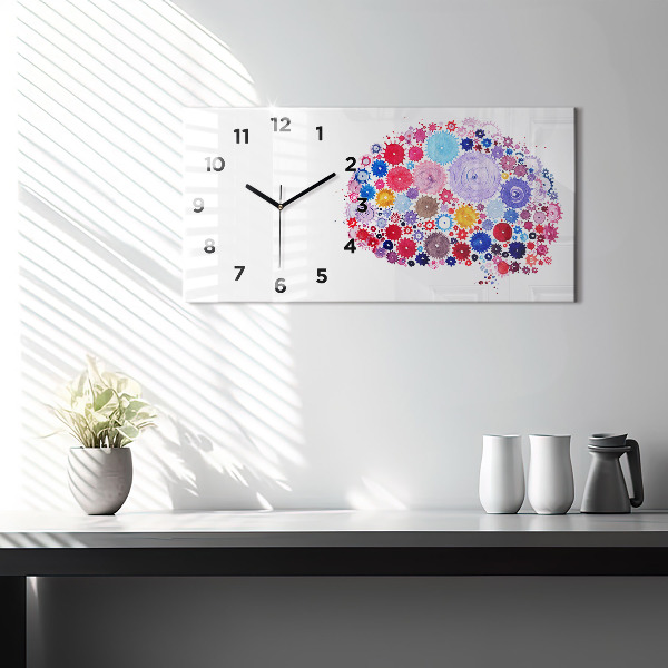 Glass wall clock rectangular Colorful Abstract Illustration