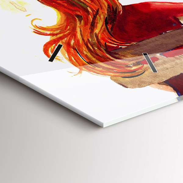 Glass wall clock rectangular Autumn Landscape