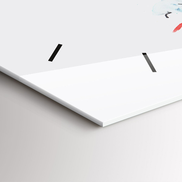 Glass wall clock rectangular Toucan in the grass