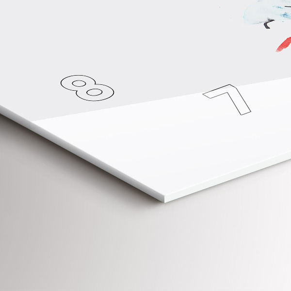 Glass wall clock rectangular Toucan in the grass