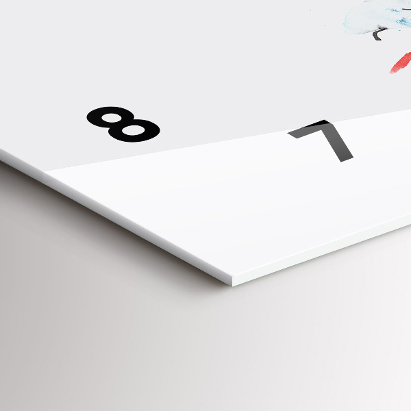 Glass wall clock rectangular Toucan in the grass