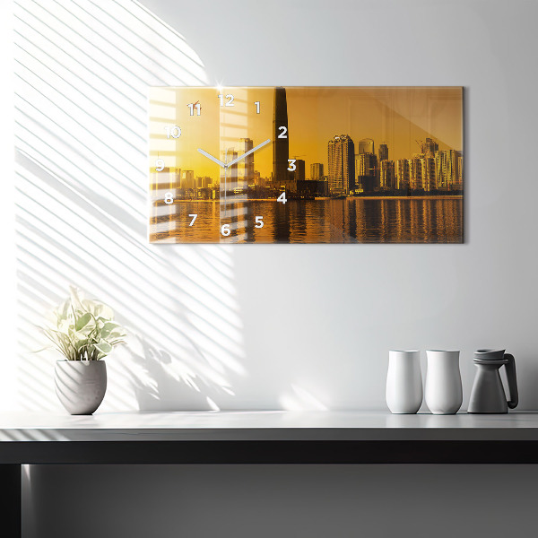 Glass wall clock rectangular Zhujiang River China