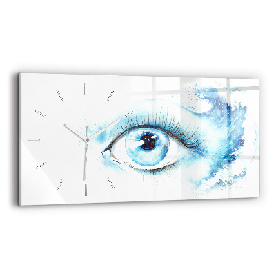 Glass wall clock rectangular Sea Eye