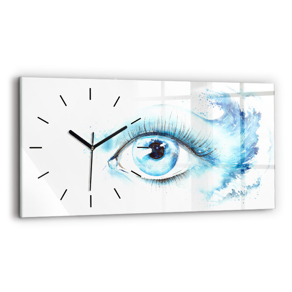 Glass wall clock rectangular Sea Eye