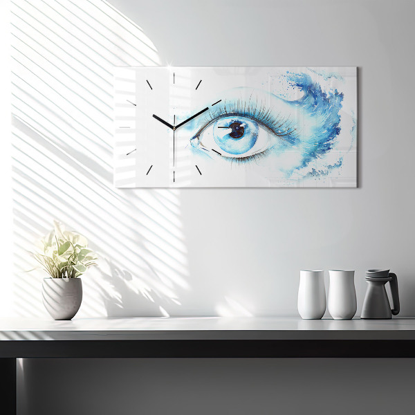 Glass wall clock rectangular Sea Eye