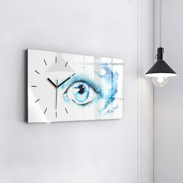 Glass wall clock rectangular Sea Eye