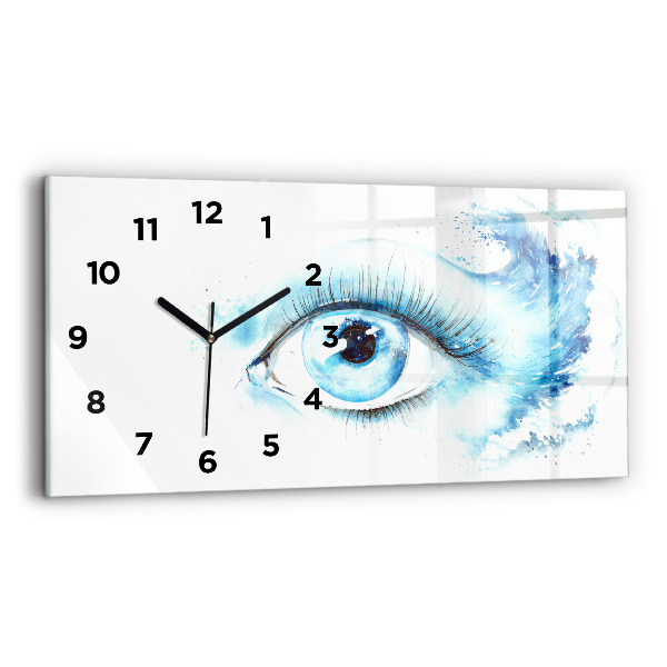 Glass wall clock rectangular Sea Eye