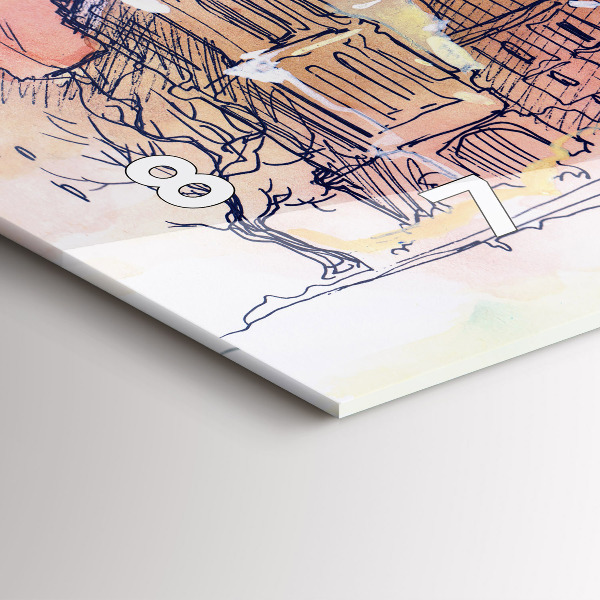 Glass wall clock rectangular Painted Landscape of Paris