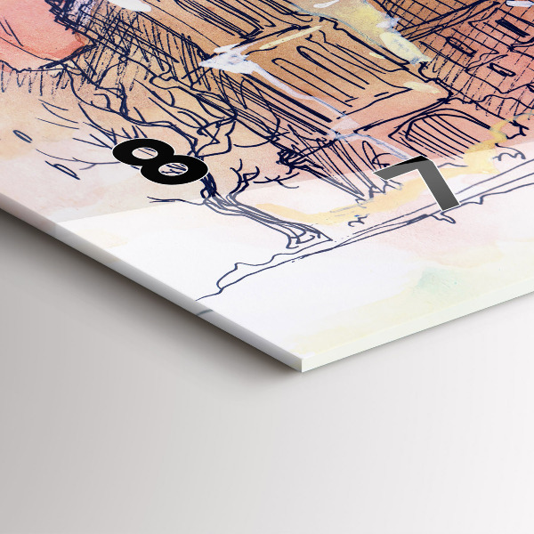 Glass wall clock rectangular Painted Landscape of Paris