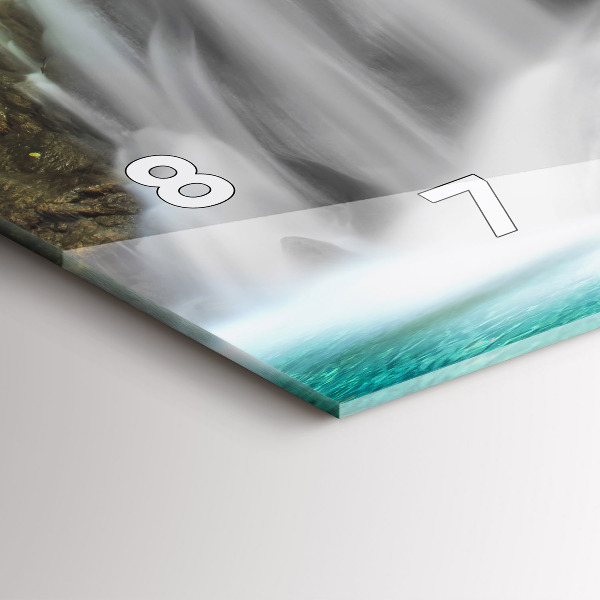 Glass wall clock rectangular Waterfall in Thailand