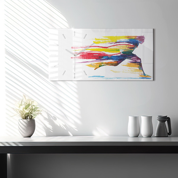 Glass wall clock rectangular Runner illustration