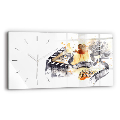 Glass wall clock rectangular Cinematography camera