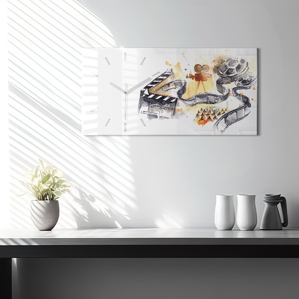 Glass wall clock rectangular Cinematography camera