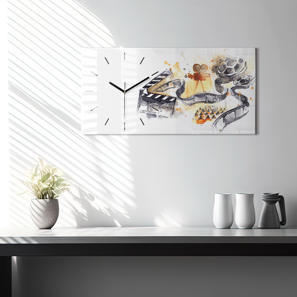 Glass wall clock rectangular Cinematography camera