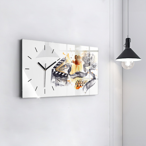 Glass wall clock rectangular Cinematography camera