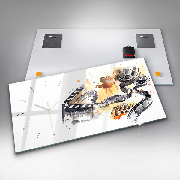 Glass wall clock rectangular Cinematography camera