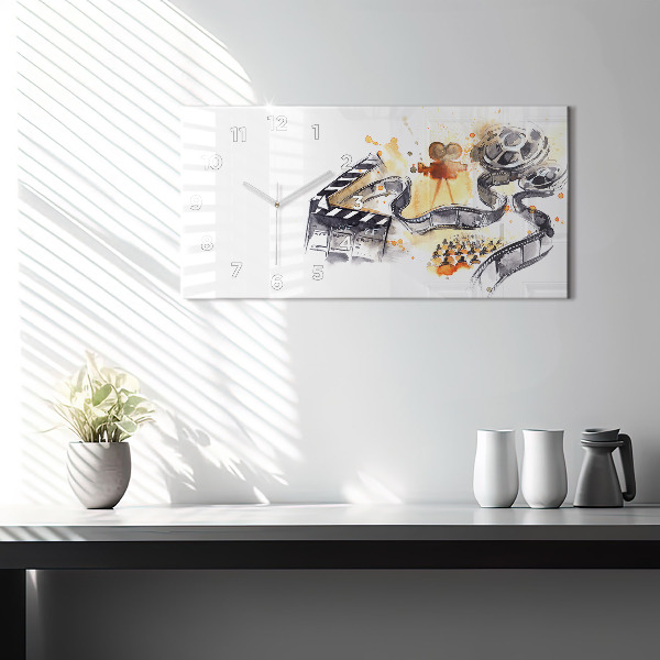 Glass wall clock rectangular Cinematography camera