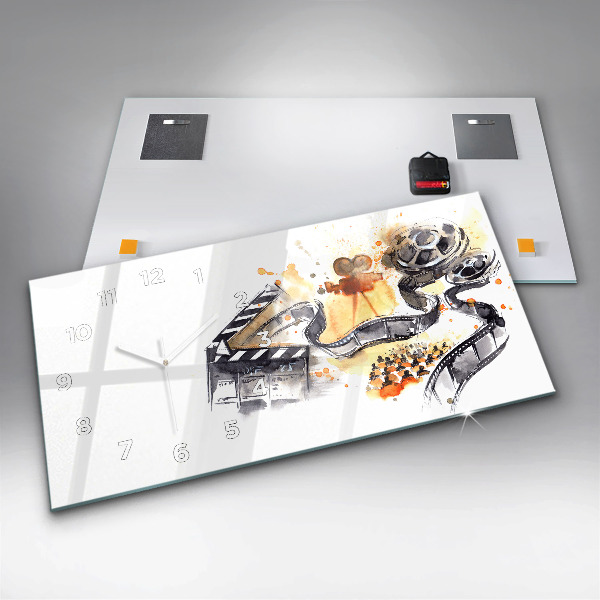Glass wall clock rectangular Cinematography camera