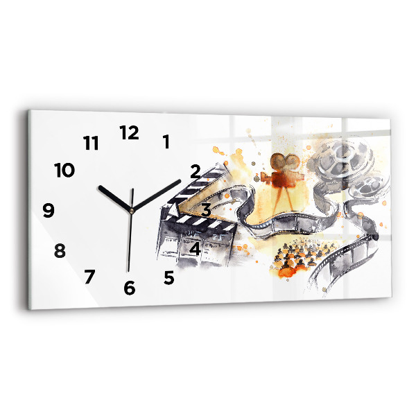 Glass wall clock rectangular Cinematography camera