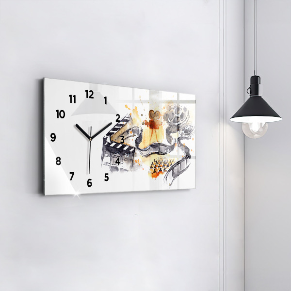 Glass wall clock rectangular Cinematography camera