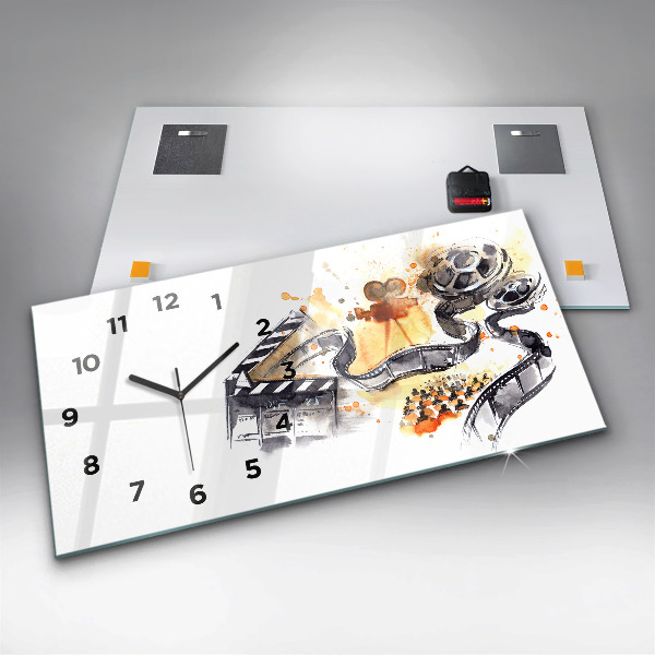 Glass wall clock rectangular Cinematography camera
