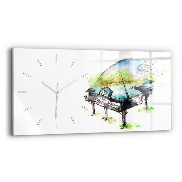 Glass wall clock rectangular Illustration 4 Seasons