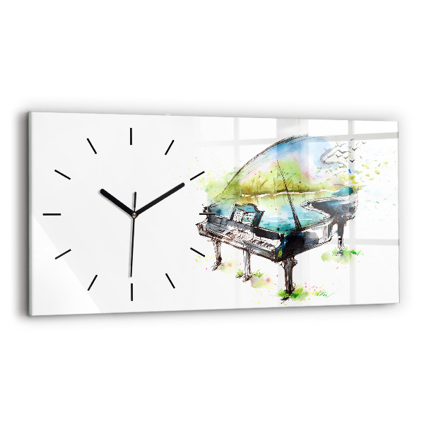 Glass wall clock rectangular Illustration 4 Seasons