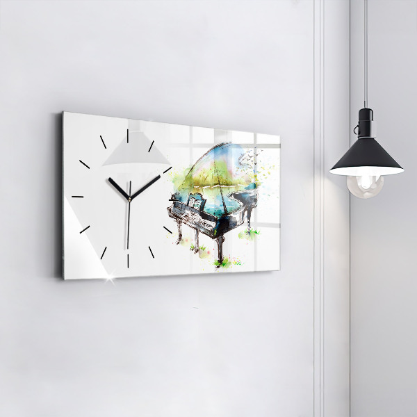 Glass wall clock rectangular Illustration 4 Seasons