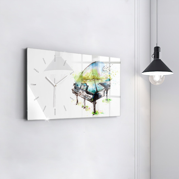 Glass wall clock rectangular Illustration 4 Seasons