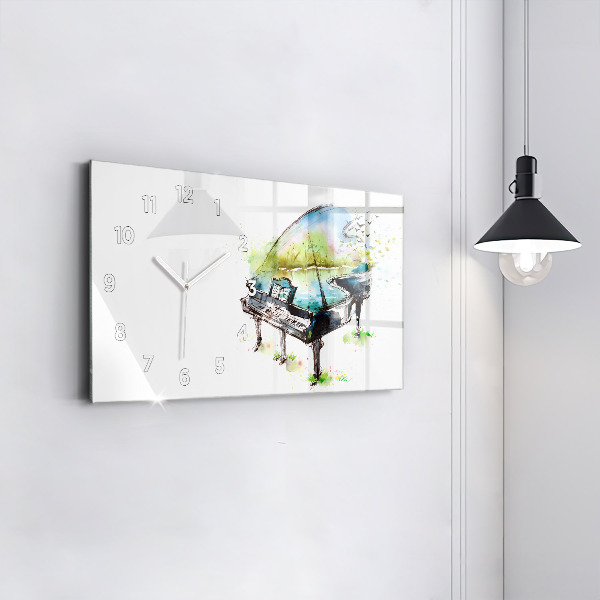 Glass wall clock rectangular Illustration 4 Seasons