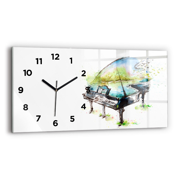 Glass wall clock rectangular Illustration 4 Seasons