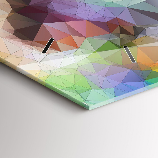 Glass wall clock rectangular Colorful human eye