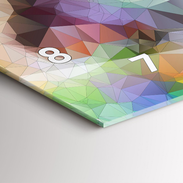 Glass wall clock rectangular Colorful human eye