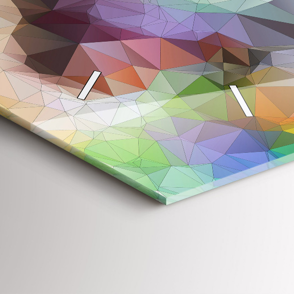 Glass wall clock rectangular Colorful human eye