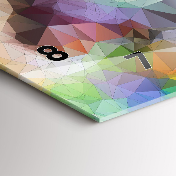 Glass wall clock rectangular Colorful human eye