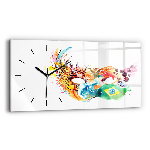 Glass wall clock rectangular Culture - Brazilian flag