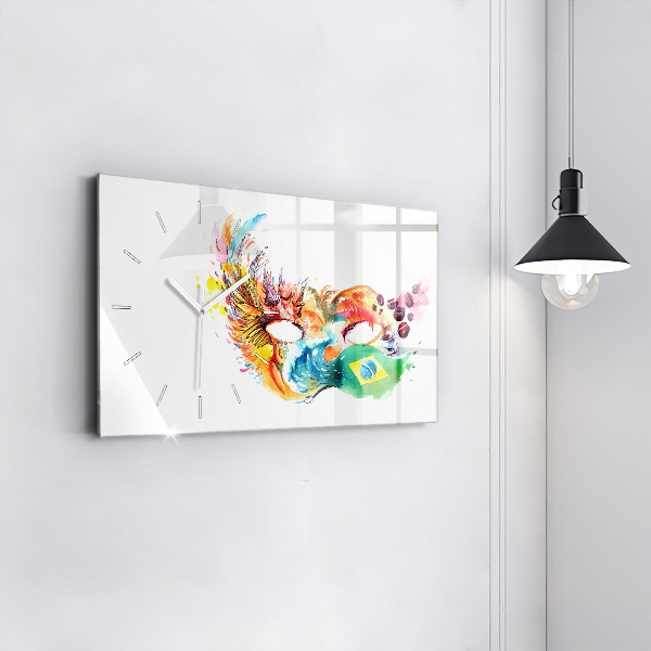 Glass wall clock rectangular Culture - Brazilian flag