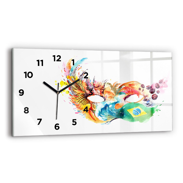 Glass wall clock rectangular Culture - Brazilian flag