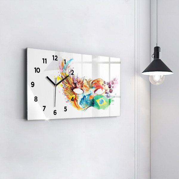 Glass wall clock rectangular Culture - Brazilian flag