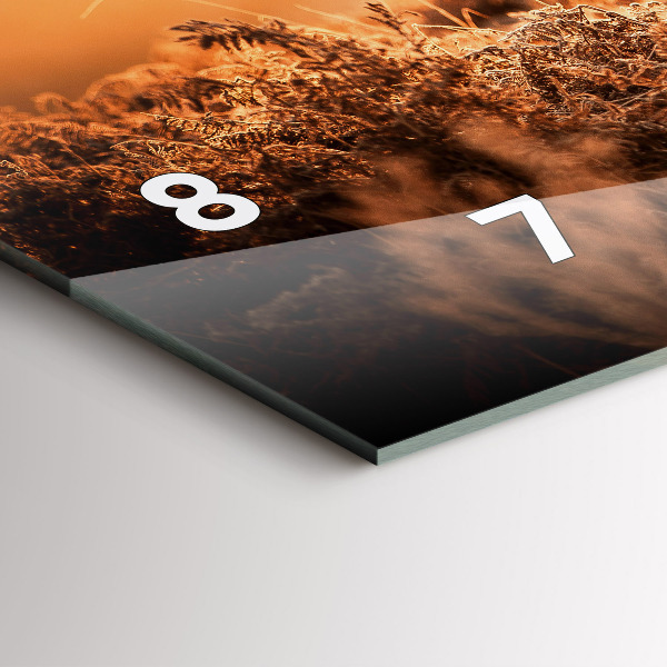 Glass wall clock rectangular Deer at sunrise