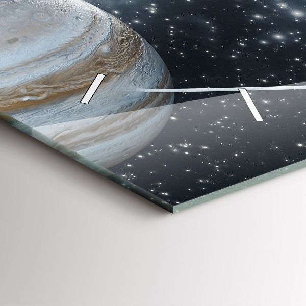 Glass wall clock rectangular The solar system