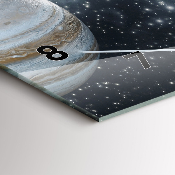 Glass wall clock rectangular The solar system