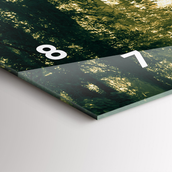 Glass wall clock rectangular Sun Rays Forest