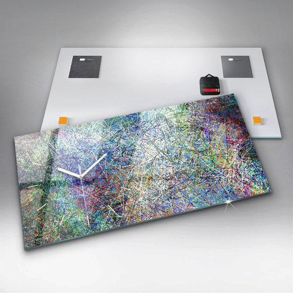 Glass wall clock rectangular Abstraction - Emotions