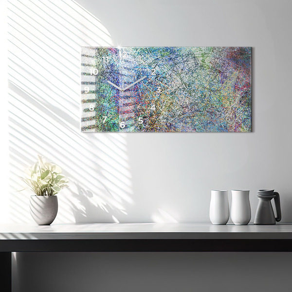 Glass wall clock rectangular Abstraction - Emotions