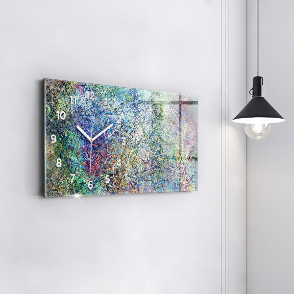 Glass wall clock rectangular Abstraction - Emotions